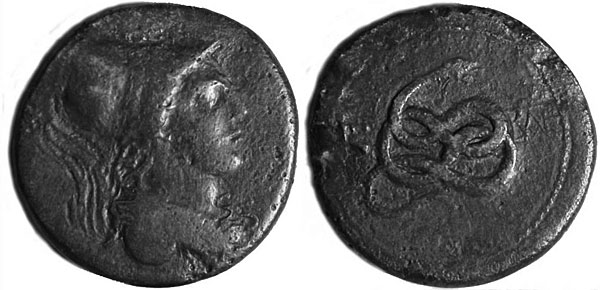 Афина на монетах Боспора, I в. н.э.